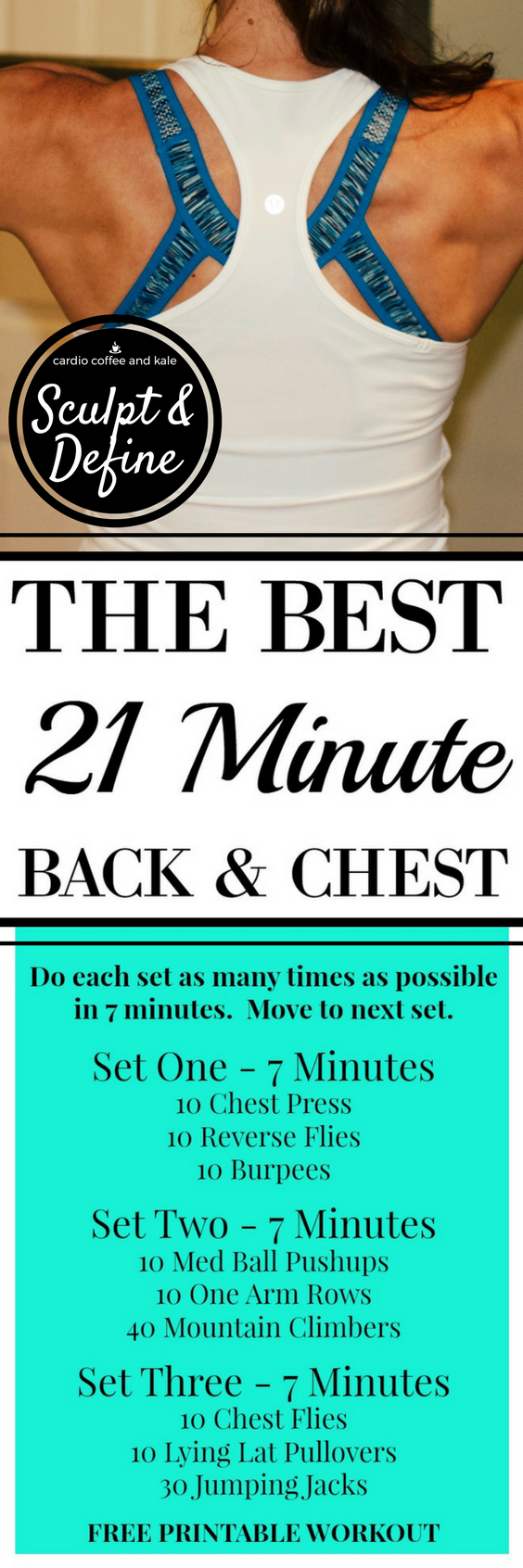 The Best 21 Minute Chest and Back Workout cardio coffee and kale